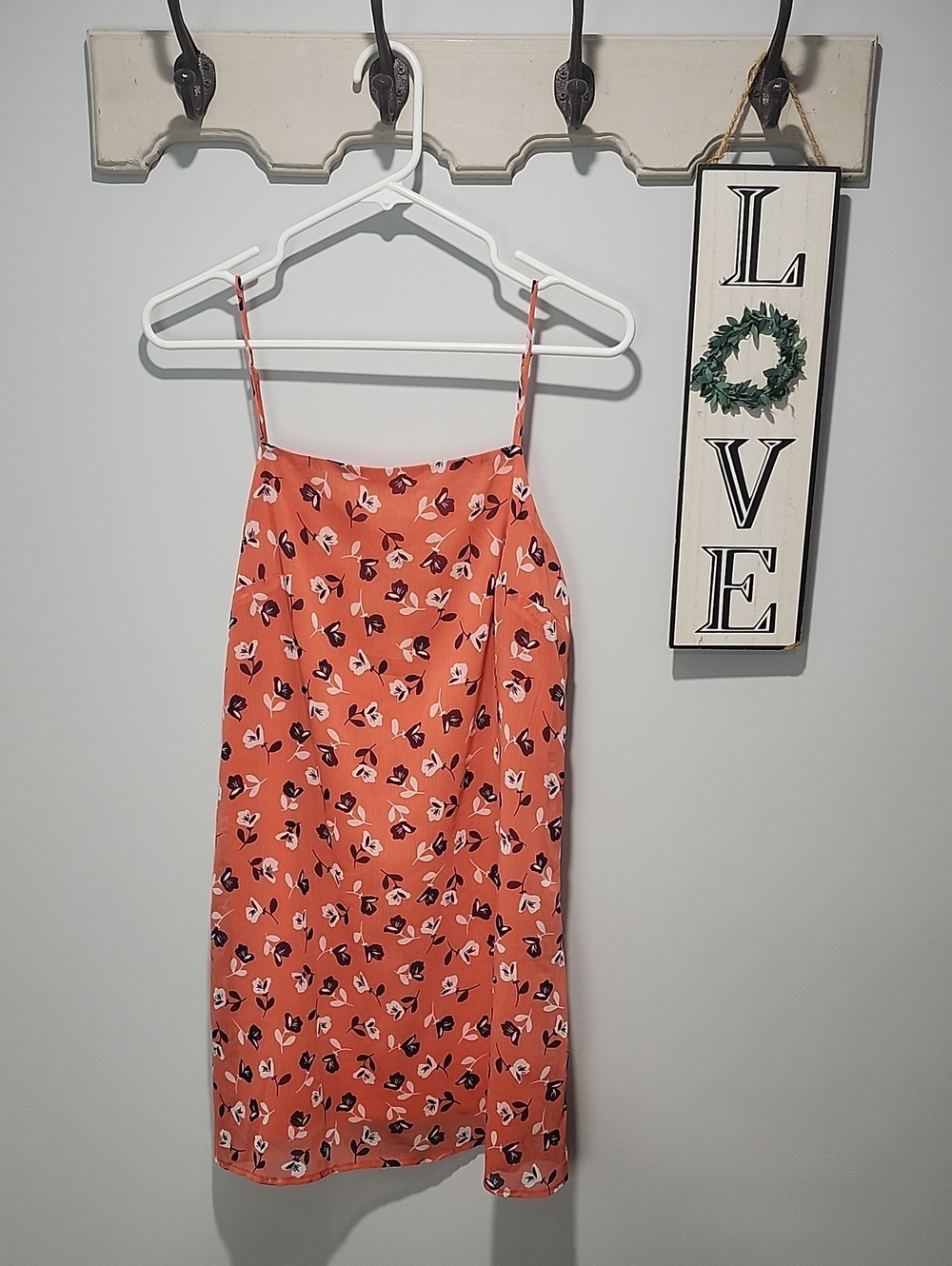 mi ami Coral Floral Cami Mini Dress Small
